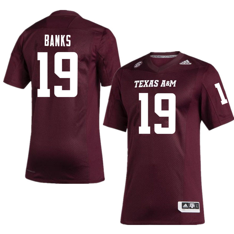 Men #19 Shadrach Banks Texas A&M Aggies College Football Jerseys Sale-Maroon - Click Image to Close